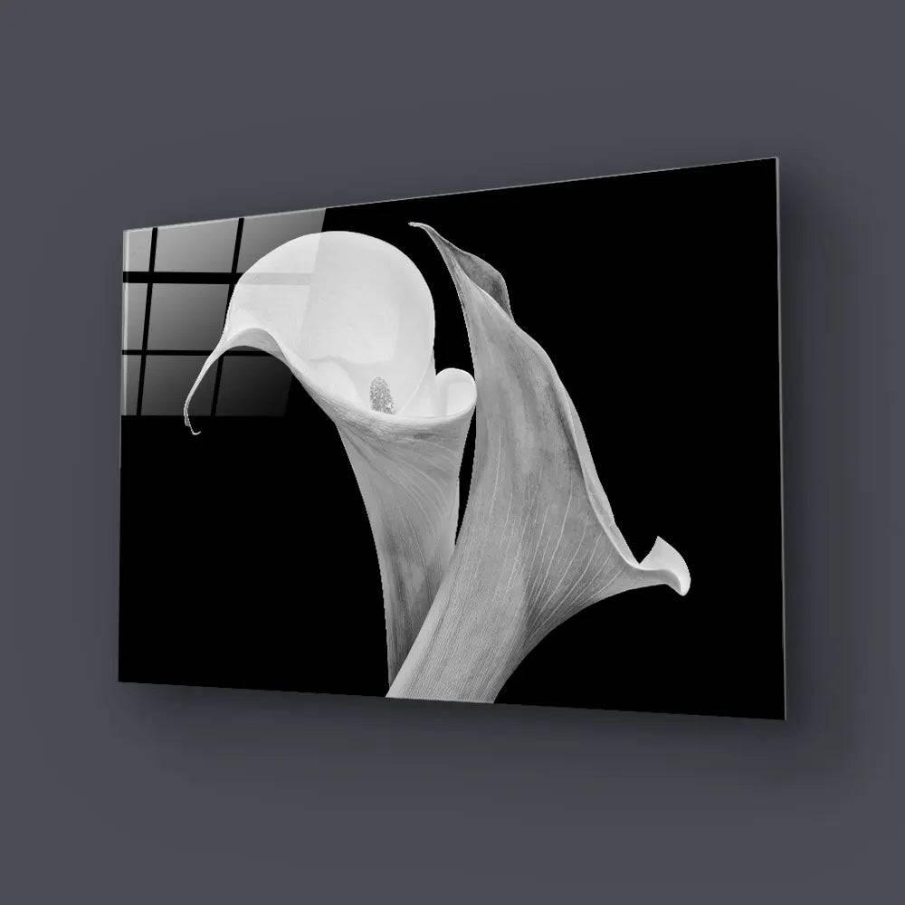 Calla Lily Black and White Glass Wall Art - DIY - CreoGlass®