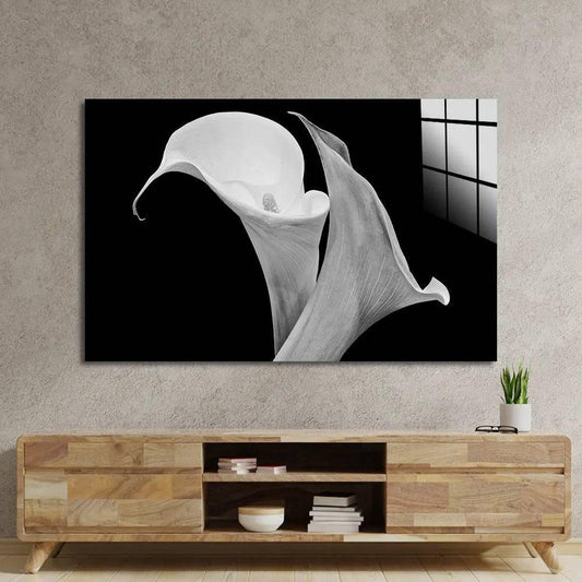 Calla Lily Black and White Glass Wall Art - DIY - CreoGlass®