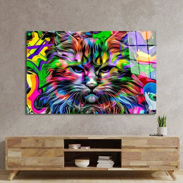 Cat Pop Art Glass Wall Art - DIY - CreoGlass®