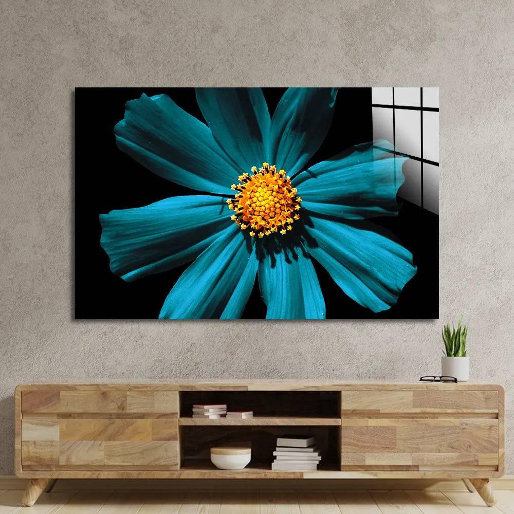 Cerulean Daisy Glass Wall Art - DIY - CreoGlass®