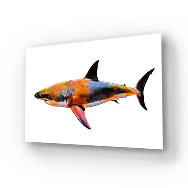 Colourful Abstract Shark Glass Wall Art - DIY - CreoGlass®