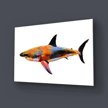 Colourful Abstract Shark Glass Wall Art - DIY - CreoGlass®