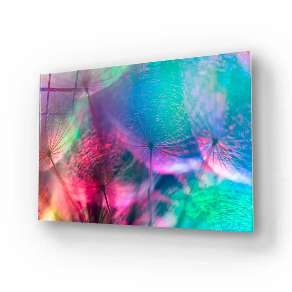 Colourful Dandelion Flowers Glass Wall Art - DIY - CreoGlass®