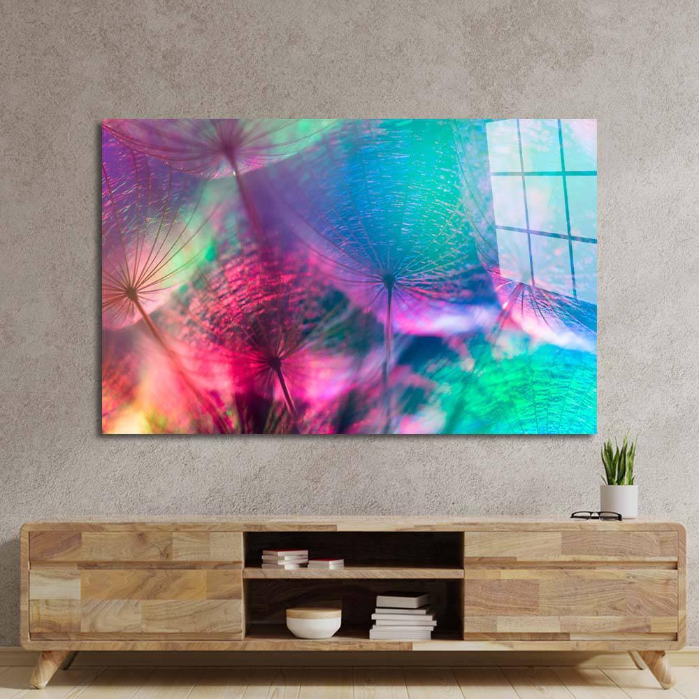 Colourful Dandelion Glass Wall Art - DIY - CreoGlass®