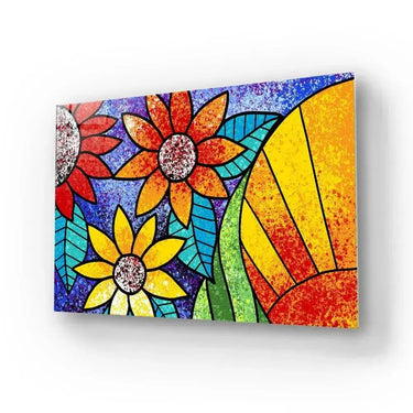 Colourful Flowers Glass Wall Art - DIY - CreoGlass®