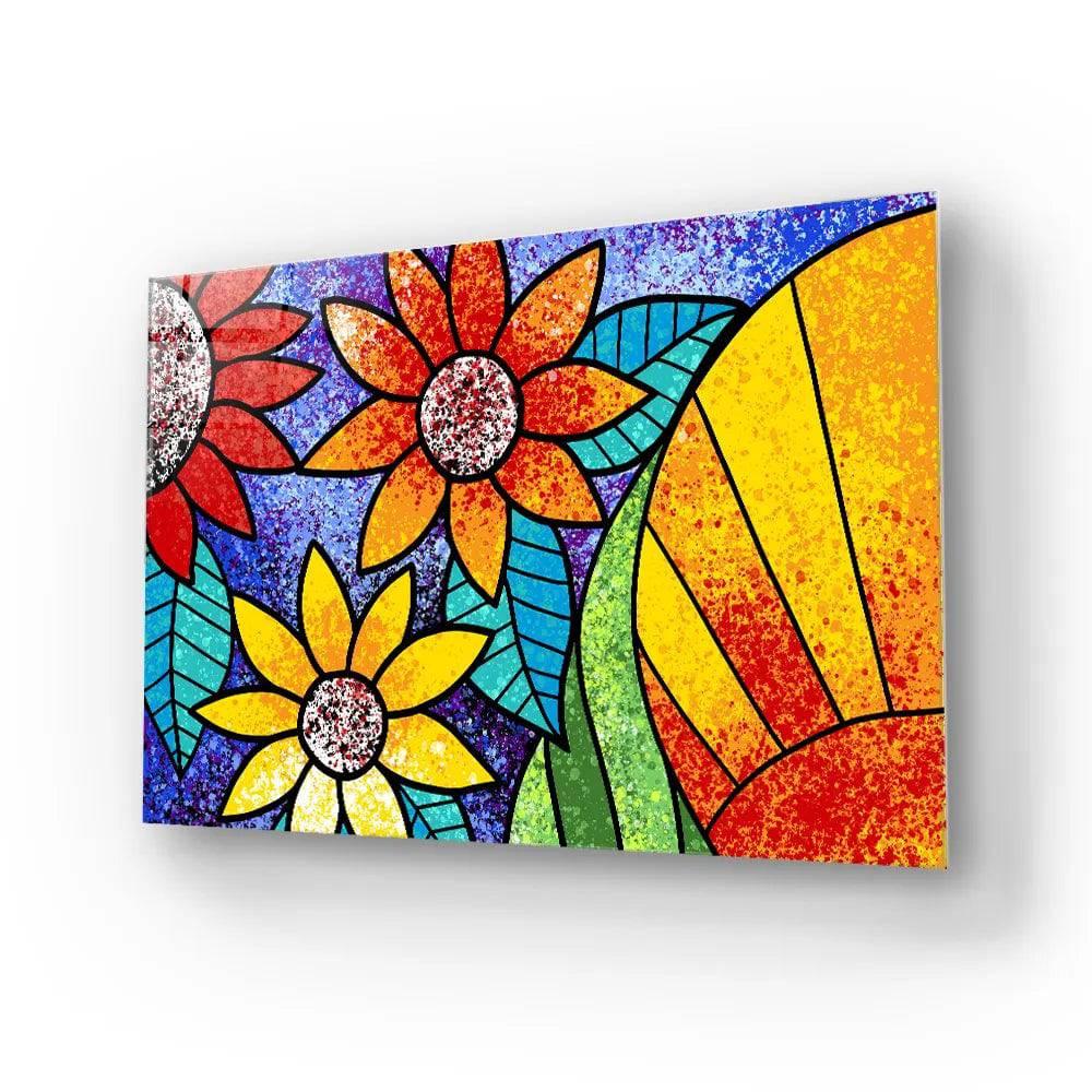 Colourful Flowers Glass Wall Art - DIY - CreoGlass®