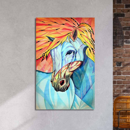 Colourful Horse Abstract Art Painting Glass Wall Art - DIY - CreoGlass®