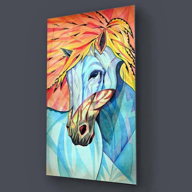 Colourful Horse Abstract Art Painting Glass Wall Art - DIY - CreoGlass®
