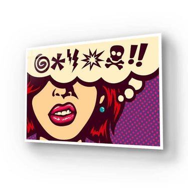 Cursed Speech Bubble Retro Glass Wall Art - DIY - CreoGlass®
