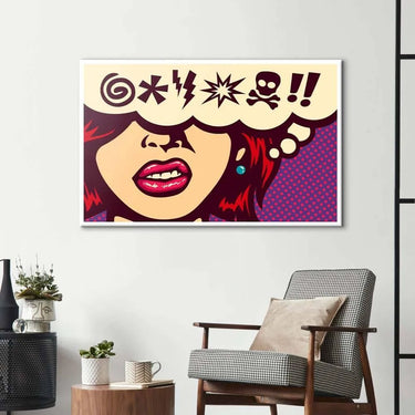 Cursed Speech Bubble Retro Glass Wall Art - DIY - CreoGlass®