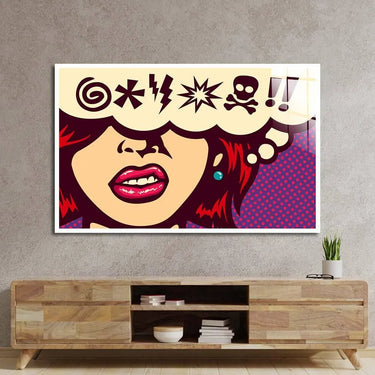Cursed Speech Bubble Retro Glass Wall Art - DIY - CreoGlass®