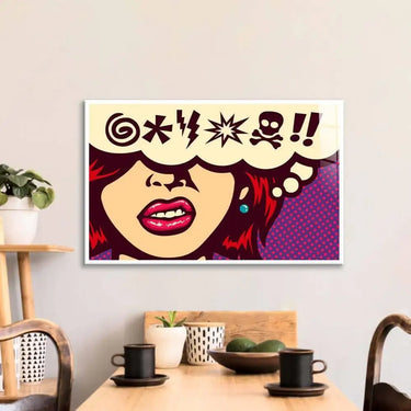Cursed Speech Bubble Retro Glass Wall Art - DIY - CreoGlass®