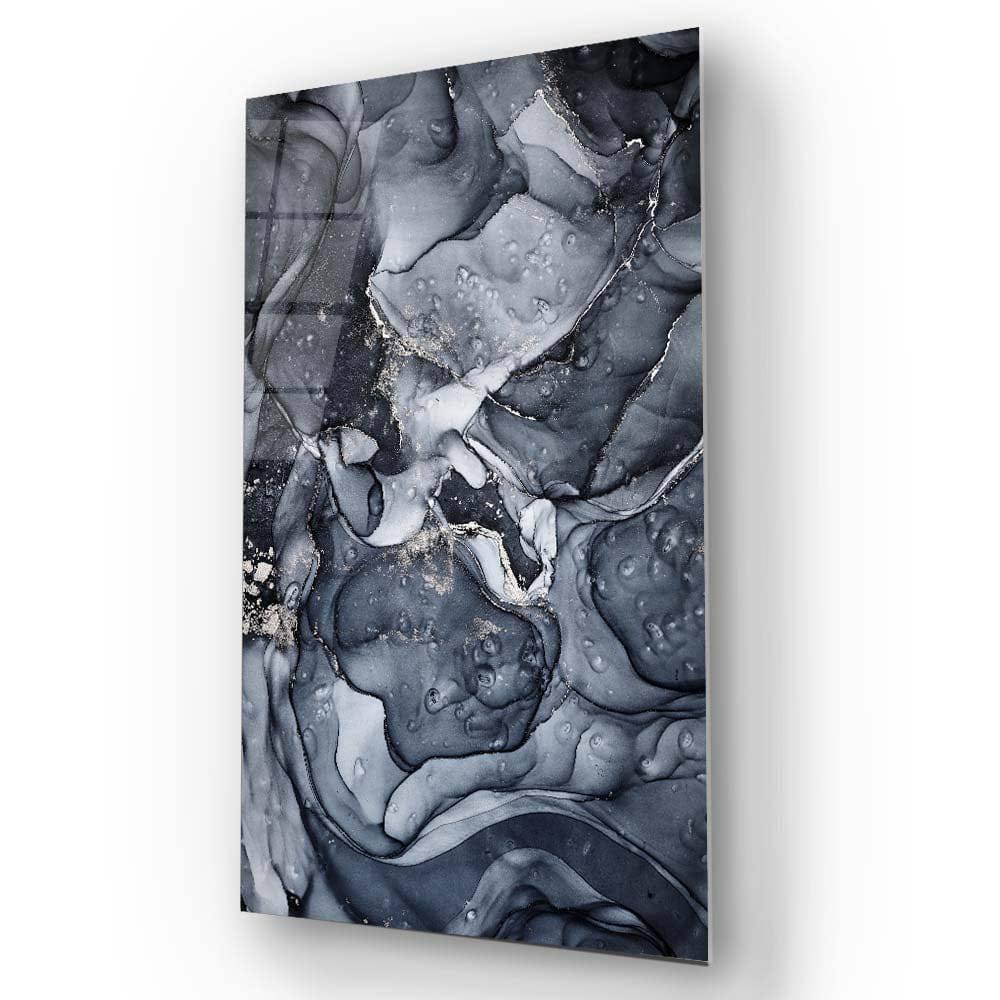 Dark Grey Alcohol Ink Abstract Glass Wall Art - DIY - CreoGlass®