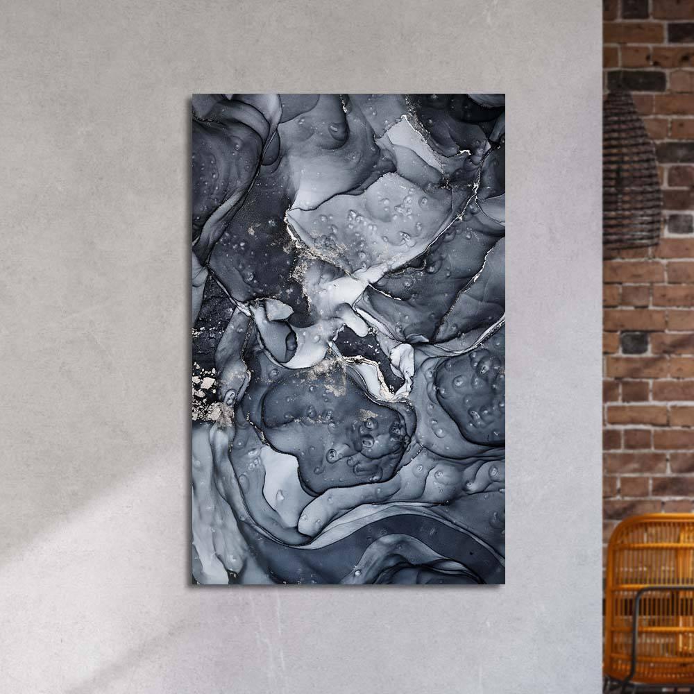 Dark Grey Alcohol Ink Abstract Glass Wall Art - DIY - CreoGlass®