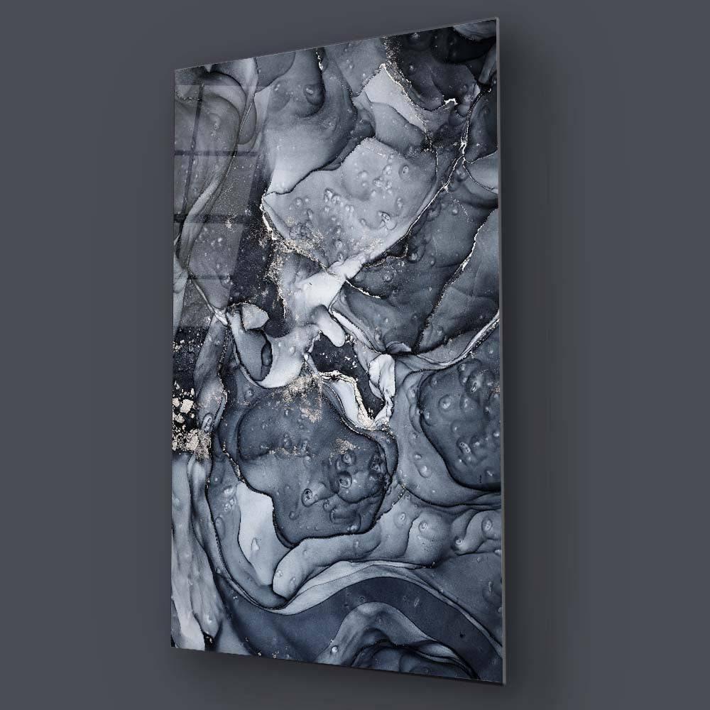 Dark Grey Alcohol Ink Abstract Glass Wall Art - DIY - CreoGlass®