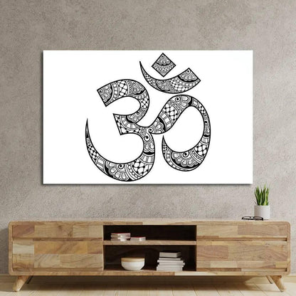 Diwali Om Ornament Symbol Pattern Glass Wall Art - DIY - CreoGlass®