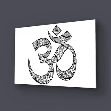 Diwali Om Ornament Symbol Pattern Glass Wall Art - DIY - CreoGlass®