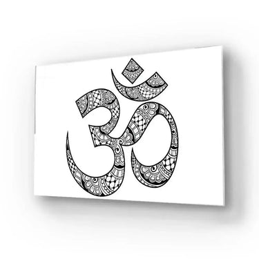 Diwali Om Ornament Symbol Pattern Glass Wall Art - DIY - CreoGlass®
