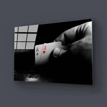 Double Aces Playing Cards Glass Wall Art - DIY - CreoGlass®