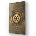 Egyptian Circle Sun Rays with Dark Textured Background Glass Wall Art - DIY - CreoGlass®