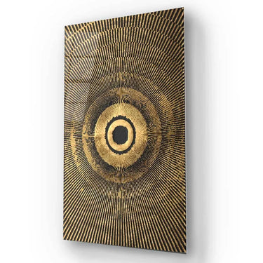 Egyptian Circle Sun Rays with Dark Textured Background Glass Wall Art - DIY - CreoGlass®