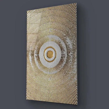 Egyptian Circle Sun Rays with Light Textured Background Glass Wall Art - DIY - CreoGlass®