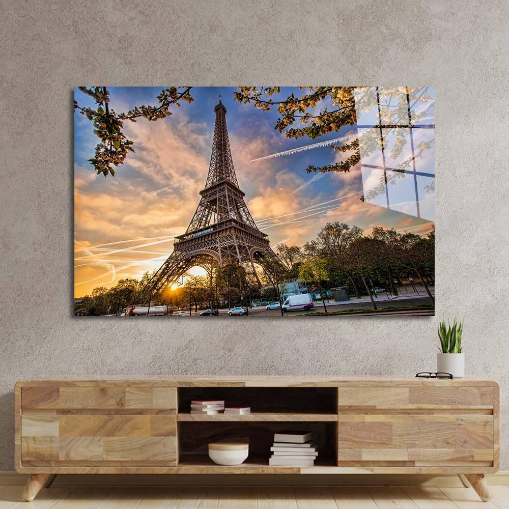 Eiffel Tower Sunset Glass Wall Art - DIY - CreoGlass®