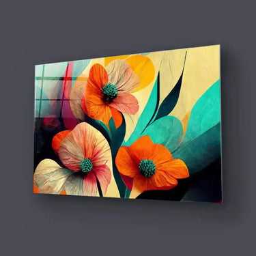 Flower Brush Line Glass Glass Wall Art - DIY - CreoGlass®