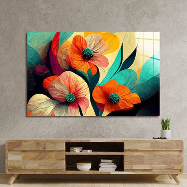 Flower Brush Line Glass Glass Wall Art - DIY - CreoGlass®