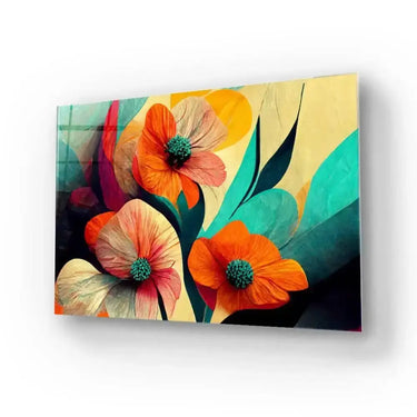 Flower Brush Line Glass Glass Wall Art - DIY - CreoGlass®