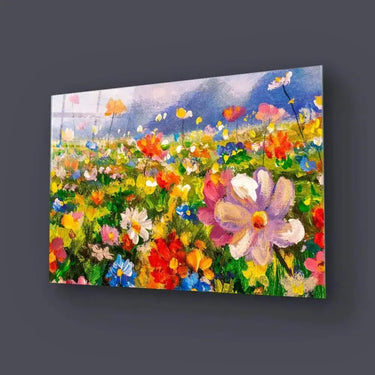 Flowers Monet Meadow 2 Glass Wall Art - DIY - CreoGlass®