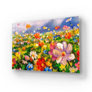 Flowers Monet Meadow 2 Glass Wall Art - DIY - CreoGlass®
