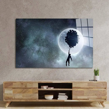Flying to the Moon Glass Wall Art - DIY - CreoGlass®