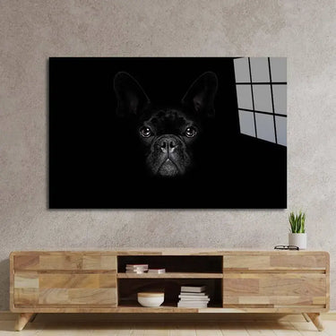 French Bulldog Black and White Photo Glass Wall Art - DIY - CreoGlass®