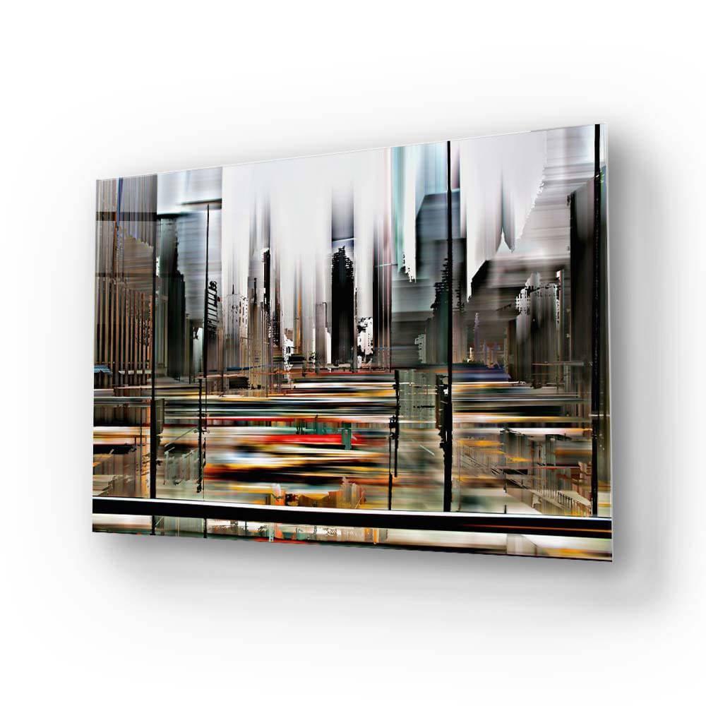 Glitched Cityscape Glass Wall Art - DIY - CreoGlass®