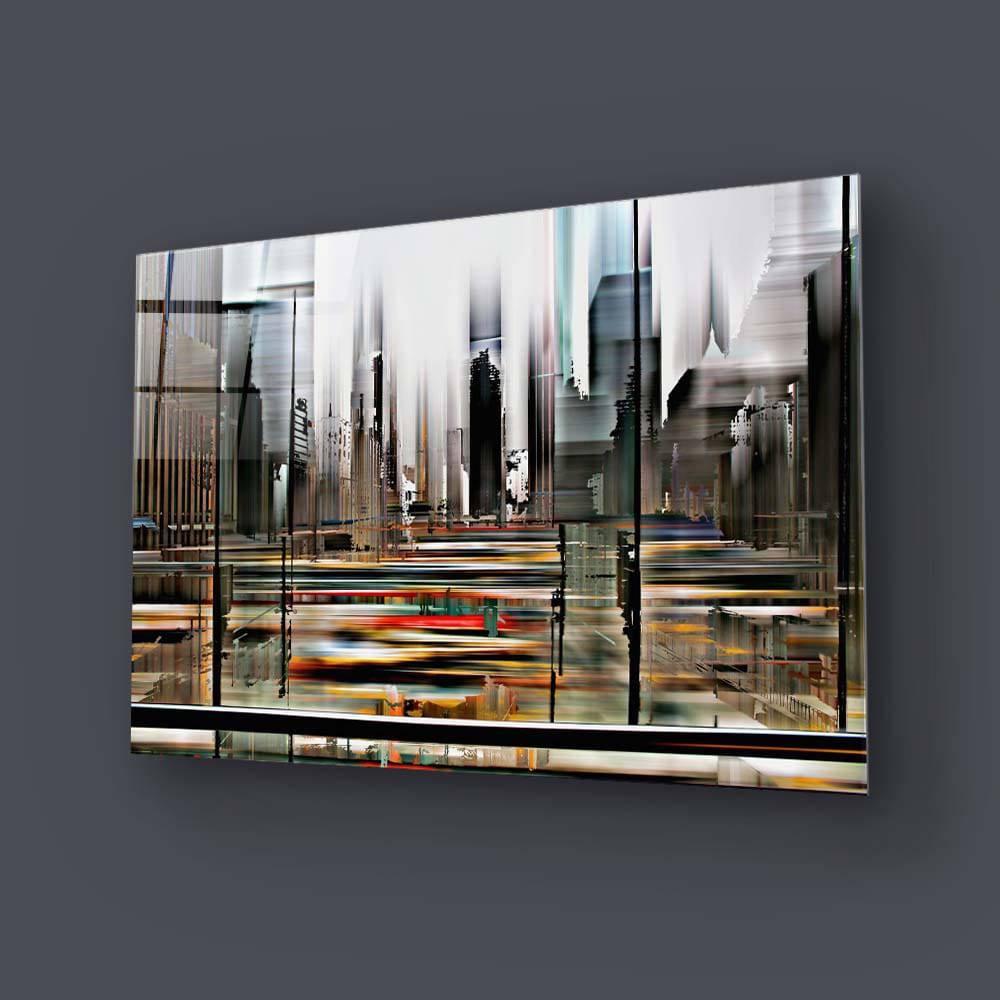 Glitched Cityscape Glass Wall Art - DIY - CreoGlass®