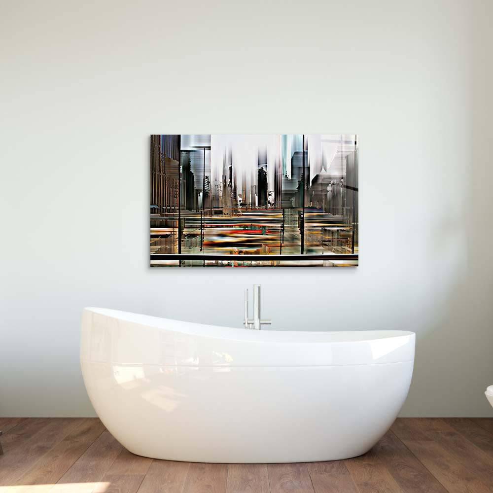 Glitched Cityscape Glass Wall Art - DIY - CreoGlass®