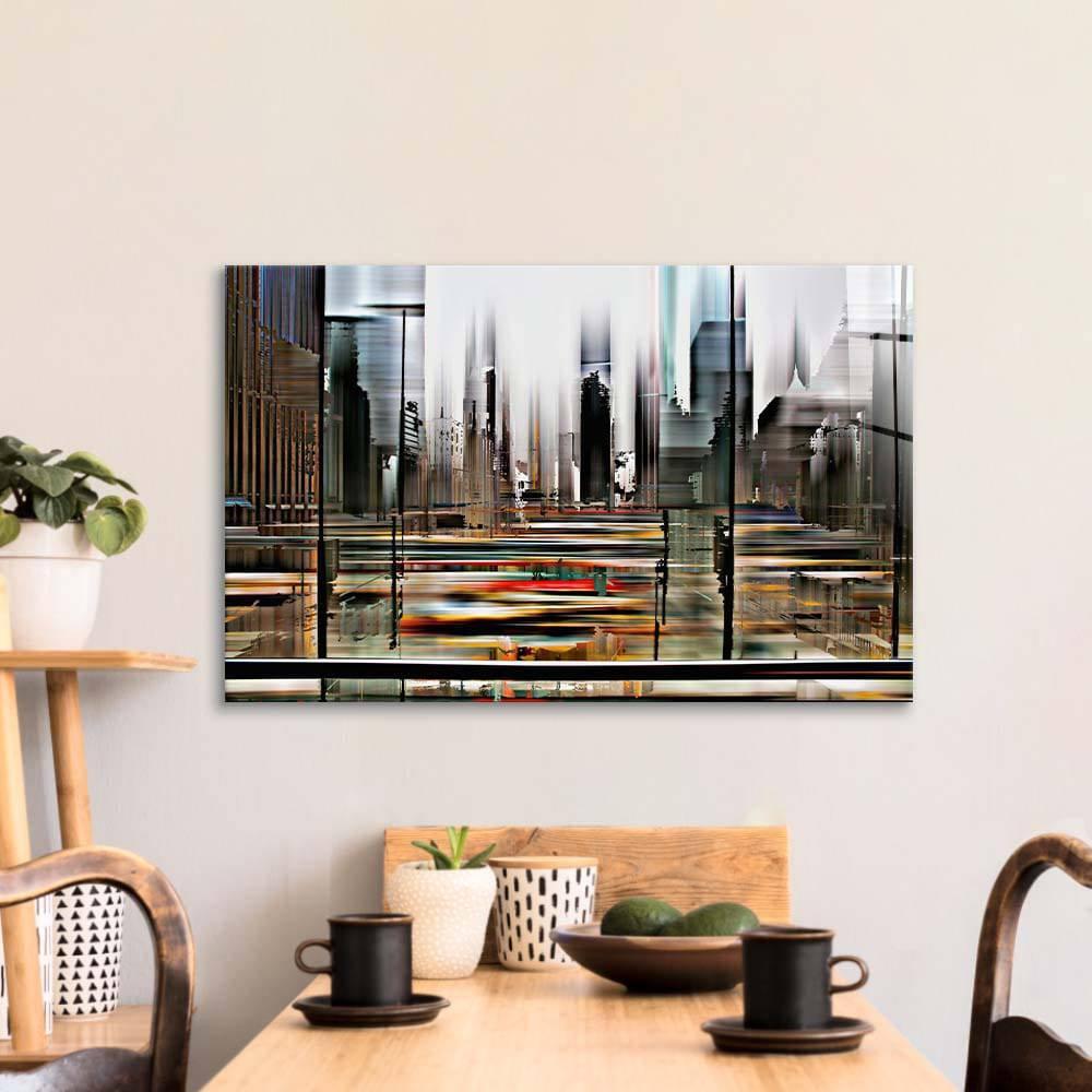 Glitched Cityscape Glass Wall Art - DIY - CreoGlass®