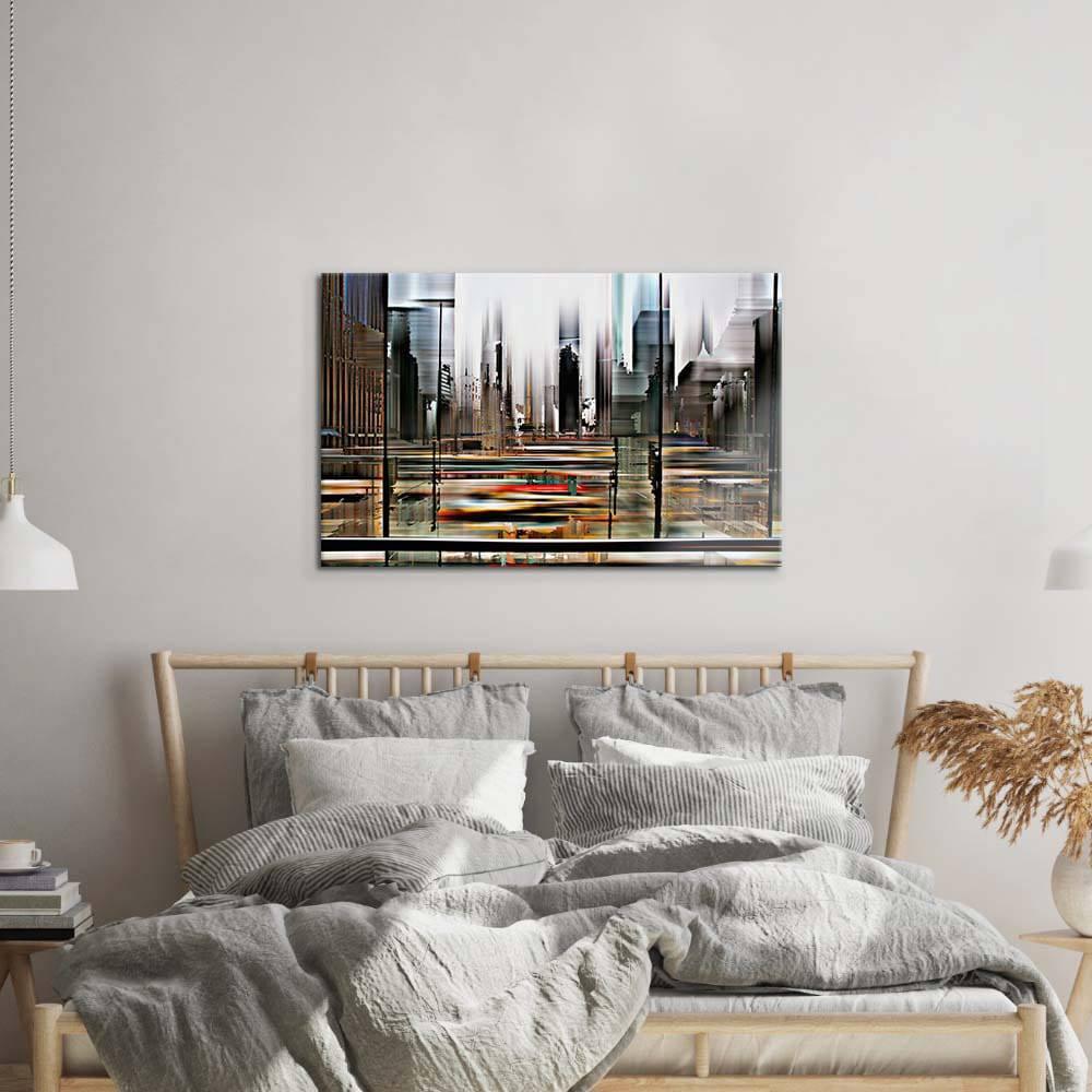 Glitched Cityscape Glass Wall Art - DIY - CreoGlass®