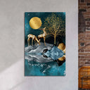 Grazing Golden Deer Glass Wall Art - DIY - CreoGlass®
