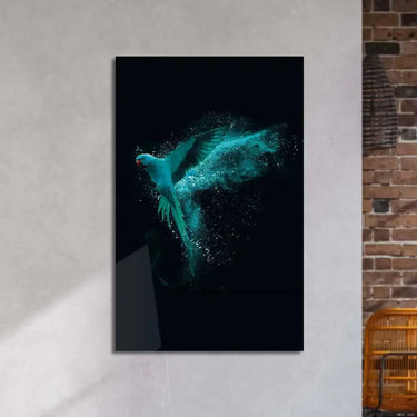 Green Parrot Glass Wall Art - DIY - CreoGlass®