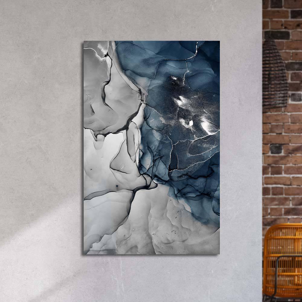 Grey and Blue Alcohol Ink Abstract Glass Wall Art - DIY - CreoGlass®