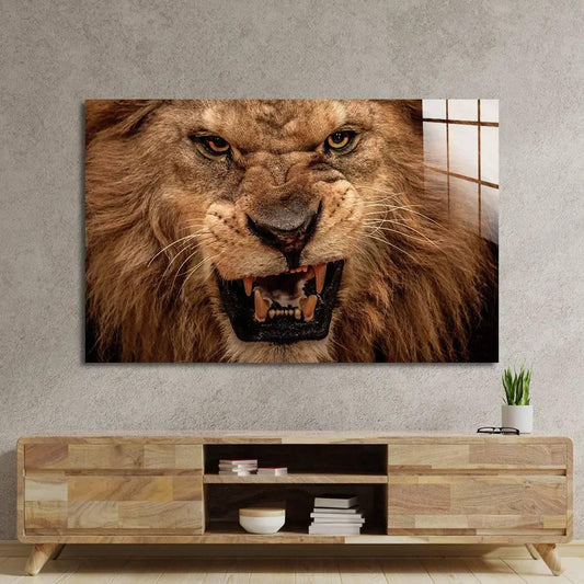 Growling Lion Glass Wall Art - DIY - CreoGlass®