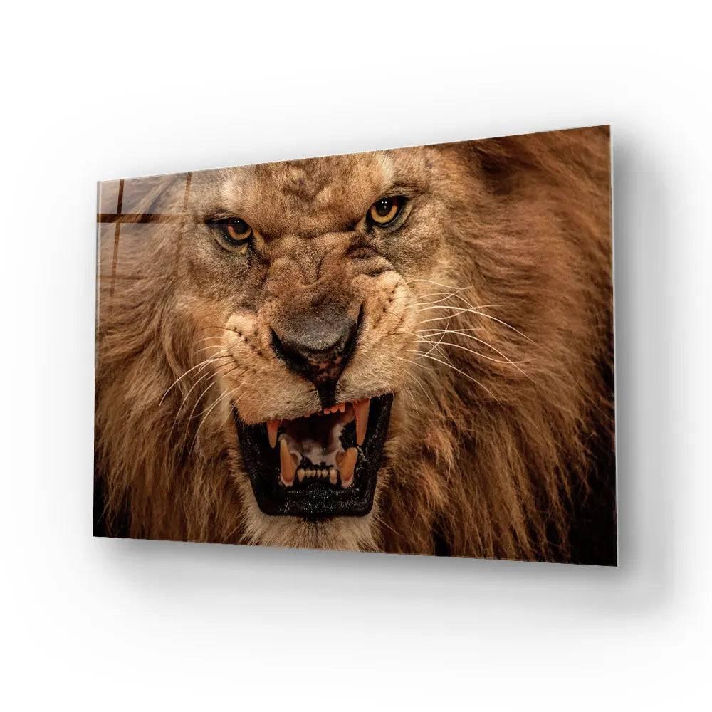 Growling Lion Glass Wall Art - DIY - CreoGlass®