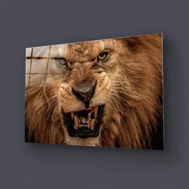 Growling Lion Glass Wall Art - DIY - CreoGlass®
