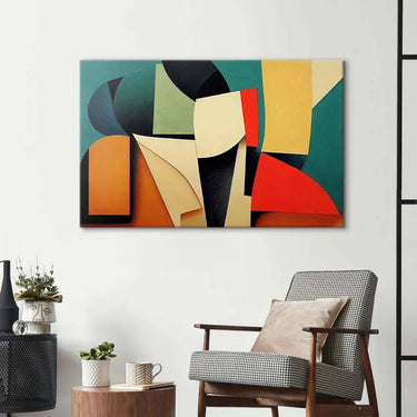 Grunge Abstract Geometric Shapes Glass Wall Art - DIY - CreoGlass®