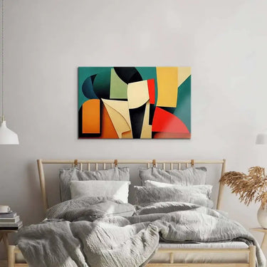 Grunge Abstract Geometric Shapes Glass Wall Art - DIY - CreoGlass®
