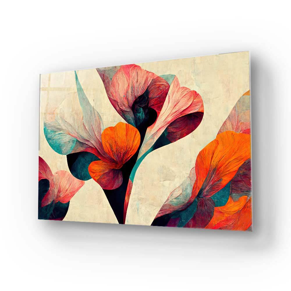 Grunge Paper Calla Lily Glass Wall Art - DIY - CreoGlass®