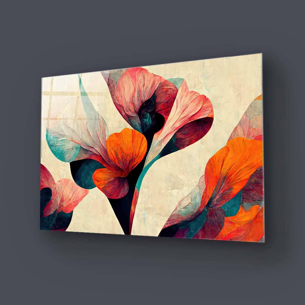 Grunge Paper Calla Lily Glass Wall Art - DIY - CreoGlass®