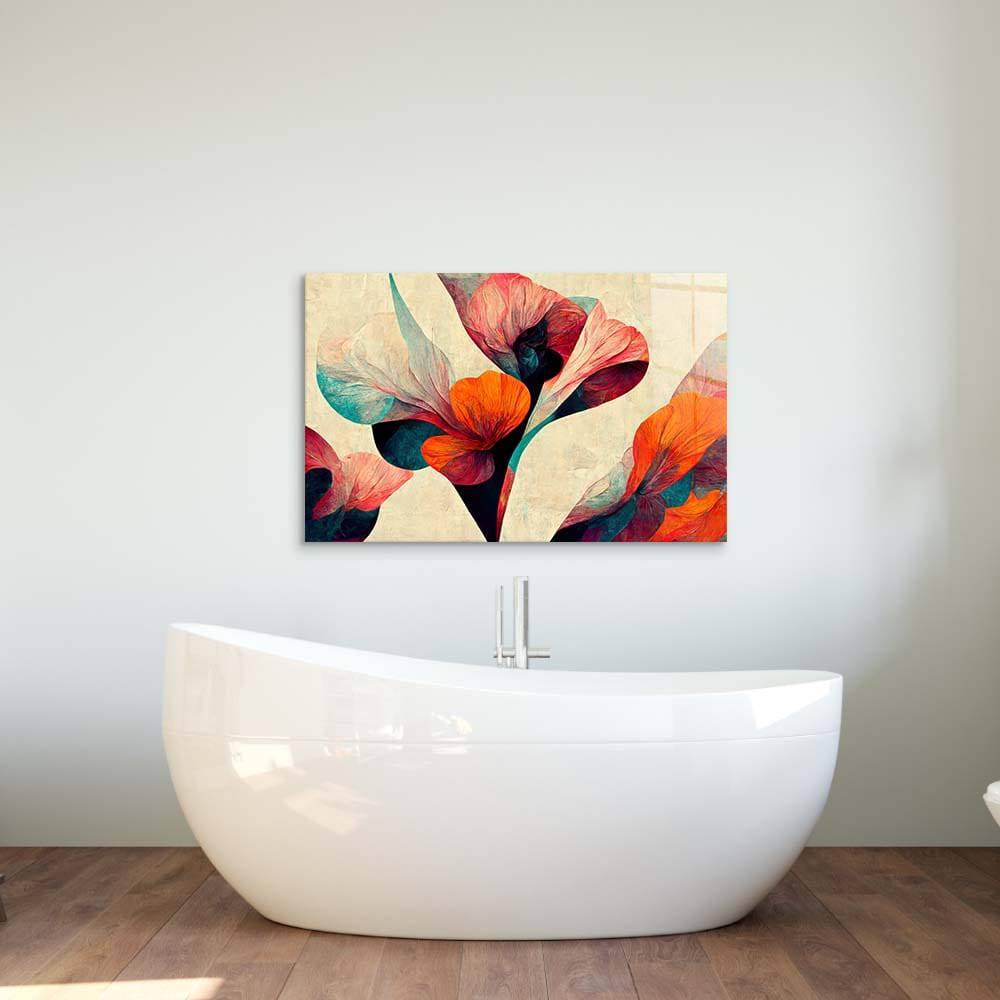 Grunge Paper Calla Lily Glass Wall Art - DIY - CreoGlass®